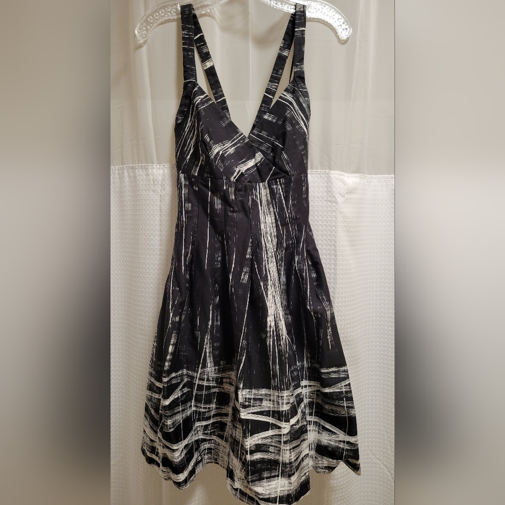 Calvin Klein Black and White Midi Dress